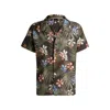 Hugo Boss Regular-fit Shirt With Seasonal Print In Green