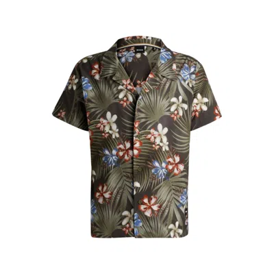 HUGO BOSS REGULAR-FIT SHIRT WITH SEASONAL PRINT