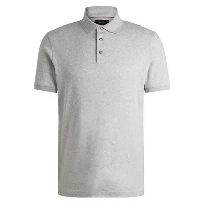 Hugo Boss Regular Fit Short Sleeve Cotton Polo Shirt In Grey