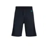 Hugo Boss Regular-fit Shorts With Contrasting Logo Print In Blue