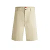 Hugo Boss Regular-fit Shorts With Slim Leg And Buttoned Pockets In Beige