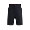 Hugo Boss Slim-fit Shorts In Stretch-cotton Gabardine In Dark Blue