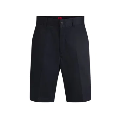Hugo Boss Regular-fit Shorts With Slim Leg And Buttoned Pockets In Dark Blue