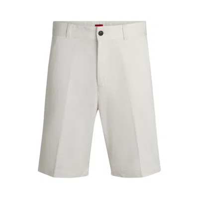 Hugo Boss Regular-fit Shorts With Slim Leg And Buttoned Pockets In White