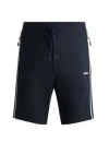 Hugo Boss Regular-fit Shorts With Tape Inserts In Dark Blue