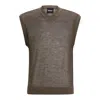 Hugo Boss Regular-fit Sleeveless Sweater In A Translucent Knit In Light Beige