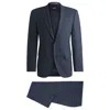 Hugo Boss Regular-fit Suit In Micro-patterned Stretch Fabric In Blue