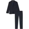 Hugo Boss Regular-fit Suit In Micro-patterned Virgin Wool In Blue