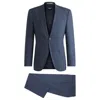 Hugo Boss Regular-fit Suit In Patterned Stretch Cloth In Blue