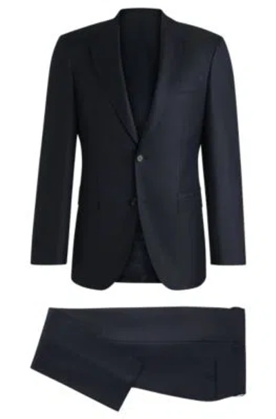 HUGO BOSS REGULAR-FIT SUIT IN PATTERNED WOOL AND SILK