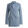 Hugo Boss Regular-fit Suit Jacket In Checked Wool In Multi