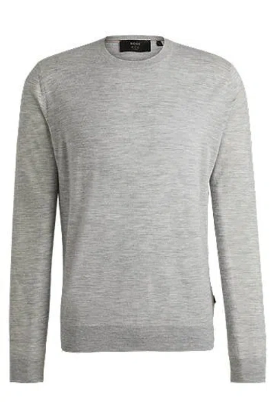 Hugo Boss Regular-fit Sweater In Cashmere In Grey