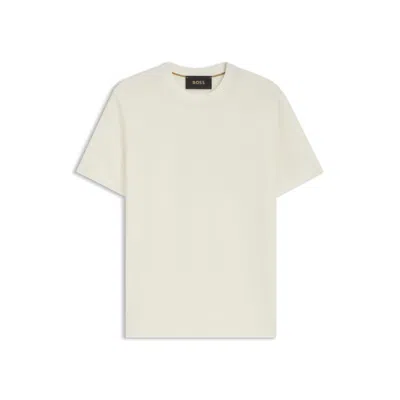 Hugo Boss Regular-fit Sweater In Cotton And Silk In White