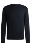 Hugo Boss Regular-fit Sweater In Wool, Silk And Cashmere In Dark Blue