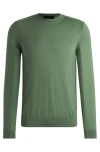Hugo Boss Regular-fit Sweater In Wool, Silk And Cashmere In Green