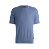 Hugo Boss Regular-fit Sweater With Short Sleeves And Logo Flag In Blue
