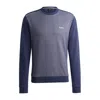 Hugo Boss Regular-fit Sweatshirt With Jacquard Structure In Blue