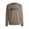 Hugo Boss Regular-fit Sweatshirt With Logo Print In Green