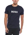 Hugo Boss Boss Sun Protection Logo T Shirt Navy In Blue