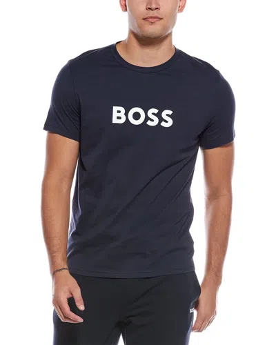Hugo Boss Boss Sun Protection Logo T Shirt Navy
