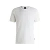 Hugo Boss Slim-fit Short-sleeved T-shirt In Mercerised Cotton In White
