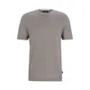 Hugo Boss Regular-fit T-shirt In Cotton And Silk In Green