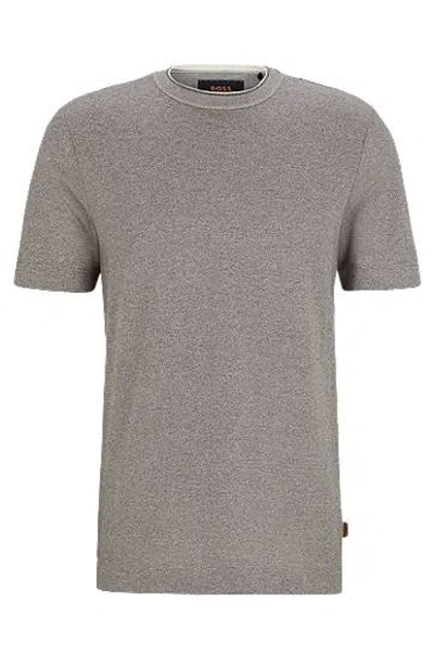 Hugo Boss Regular-fit T-shirt In Cotton And Silk In Green