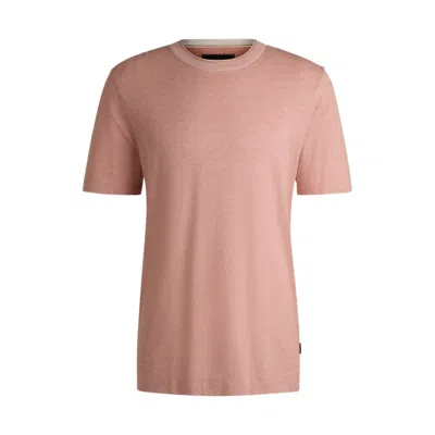 Hugo Boss Regular-fit T-shirt In Cotton And Silk In Red