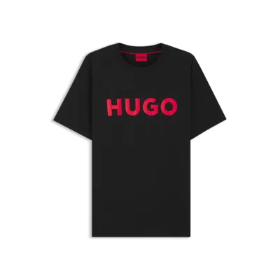 Hugo Boss Regular-fit T-shirt In Cotton Jersey With Logo Artwork In Black