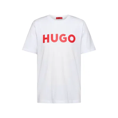 Hugo Boss Cotton-jersey Regular-fit T-shirt With Contrast Logo In White