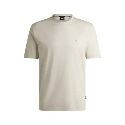 Hugo Boss Regular-fit T-shirt In Cotton With Monogram Print In White