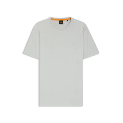 Hugo Boss Regular-fit T-shirt In Cotton With Mouline Logo In White