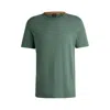 Hugo Boss Regular-fit T-shirt In Cotton With Mouline Logo In Green