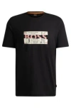 Hugo Boss Regular-fit T-shirt In Cotton With Seasonal Artwork In Black