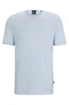 Hugo Boss Regular-fit T-shirt In Linen In Light Blue