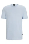 Hugo Boss Boss Tiburt Linen T-shirt In Light Blue