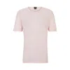 Hugo Boss Regular-fit T-shirt In Linen In Pink