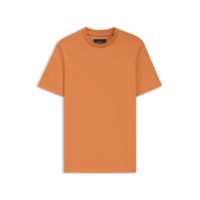 Hugo Boss Regular-fit T-shirt In Mercerized Cotton In Orange