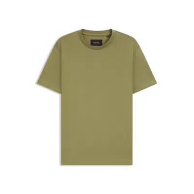 Hugo Boss Regular-fit T-shirt In Mercerized Cotton In Green