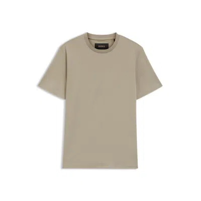Hugo Boss Regular-fit T-shirt In Mercerized Cotton In Neutral