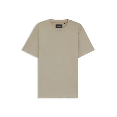 HUGO BOSS REGULAR-FIT T-SHIRT IN MERCERIZED COTTON AND SILK