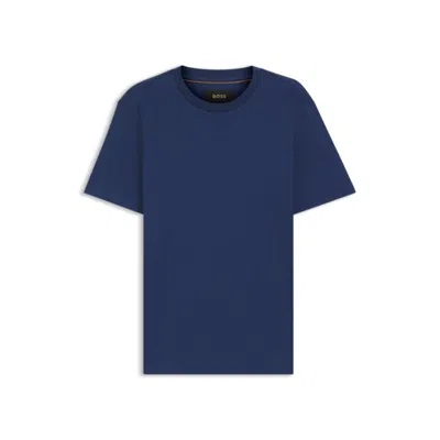 Hugo Boss Regular-fit T-shirt In Mercerized Cotton In Blue