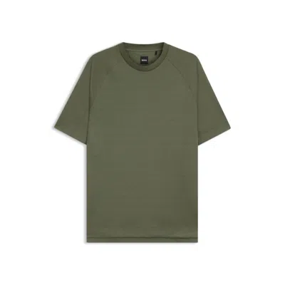 Hugo Boss Regular-fit T-shirt In Mercerized Stretch Fabric In Green