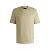 Hugo Boss Regular-fit T-shirt In Seersucker Fabric In Beige