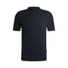 Hugo Boss Regular-fit T-shirt In Stretch Flannel In Blue