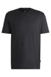 Hugo Boss Regular-fit T-shirt In Structured Cotton In Black