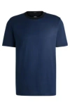 Hugo Boss Regular-fit T-shirt In Structured Cotton In Dark Blue