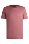 Hugo Boss Regular-fit T-shirt In Structured Cotton In Light Red