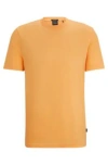 Hugo Boss Regular-fit T-shirt In Structured Mercerized Cotton In Orange