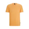 Hugo Boss Regular-fit T-shirt In Structured Mercerized Cotton In Orange